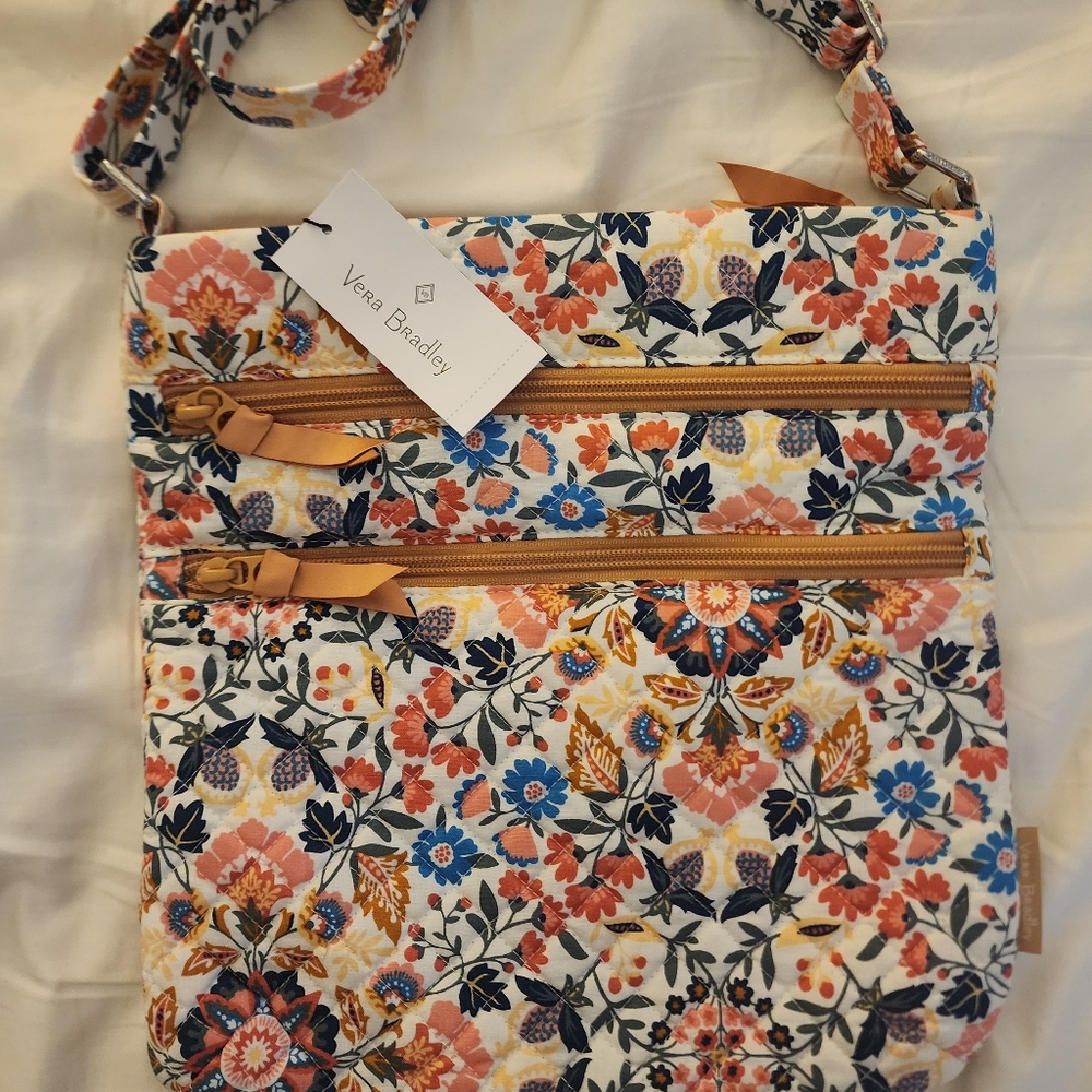 Vera Bradley triple zip hipster purse crossbody NWT